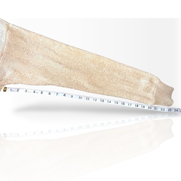 Roundtree & Yorke Beige Herringbone Cotton Cardigan Preppy Neutral Grandpa - Picture 11 of 12